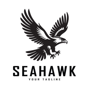 Seahawk Logo &ndash; Bold Flying Bird Silhouette
