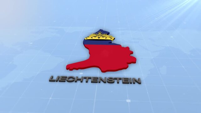 Liechtenstein Map Geographic Map and Flag Animated Motion Graphic Background | Liechtenstein Map Animation
