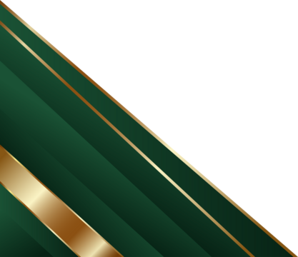 Emerald and Gold Abstract Corner Design
