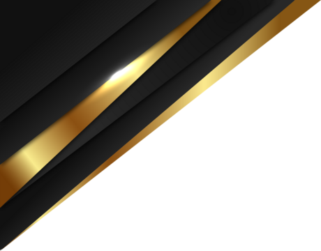 Abstract Black and Gold Geometric Layers on White