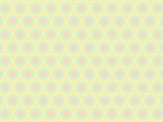 A repeating pattern of pastel circles on a yellow background.