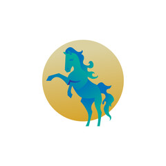 playful stallion flat design 