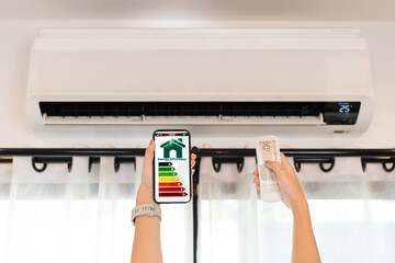 Energy efficient air conditioner control with smartphone and remote saving electricity smart home...