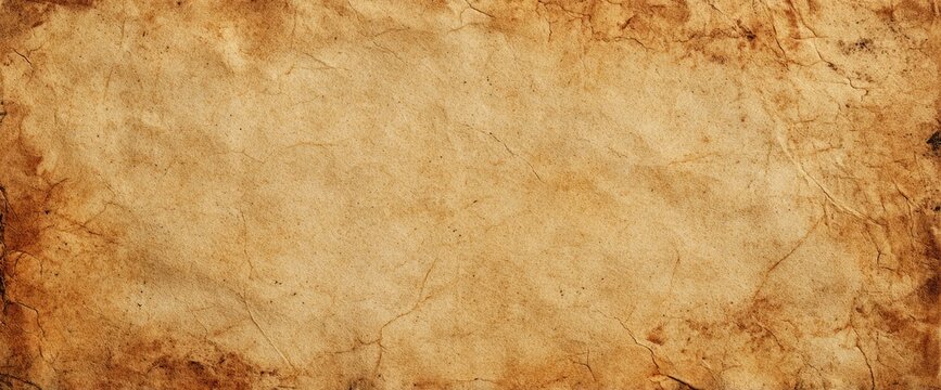 Aged, stained paper texture with frayed edges and subtle cracks