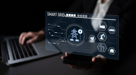 Smart grid system integrating renewable energy sources, energy storage, smart inverters, and demand...