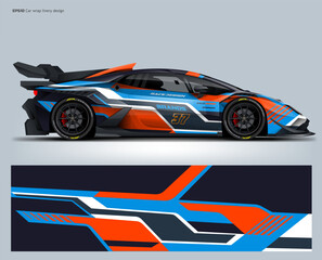 Obraz premium Motorsport car Livery wrap design– Green and Black Car Wrap Template, include printable file, editable file.