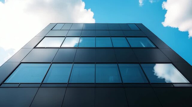 Corporate Skyscraper Facade with Reflective Windows