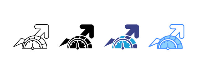 Performance icon set multiple style collection