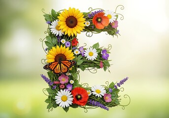 Floral Letter: The Essence of "E"
