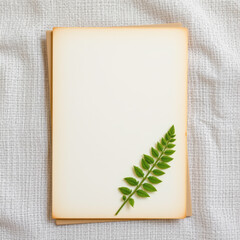 Minimalist Flat Lay Notebook and Fern Leaf
