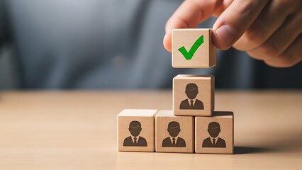 Human Resources Selection Process With Checkmark Symbol.