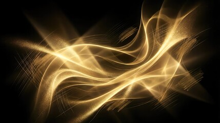 elegant golden rays spreading in abstract shapes
