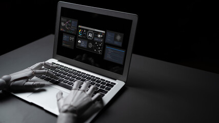 A generative AI assistant displays its own development environment. This platform shows the tools used for coding algorithms, training machine learning models, and analyzing complex data. Fermion