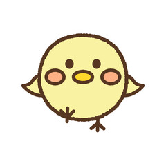 手書き風の生き物単品アイコンイラスト　ひよこ © nissat