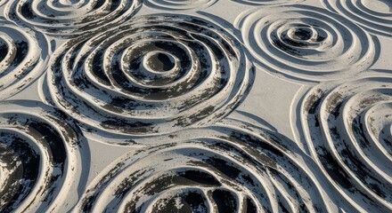 Textured surface features repetitive, raised circular patterns with dark contrasting infill