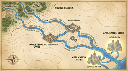 Data Flow and Processing From Source Regions to Application Cities