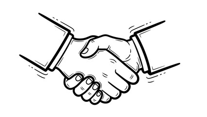 Fototapeta premium Handshake illustration symbolizing agreement cooperation and partnership in business.