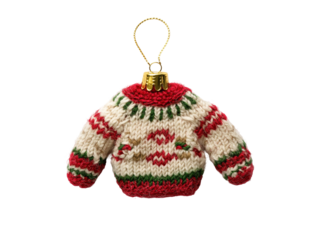 Ugly Christmas Sweater Ornament Isolated on White