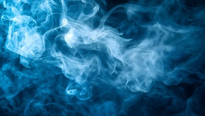 Soft swirling smoke drifting across a smooth blue abstract background.