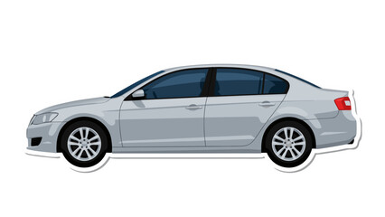 Obraz premium Silver Sedan Car Front Side View Pixel Art Isolated on Black Background Clean Modern Vehicle Design Four Doors Tinted Windows Alloy Wheels