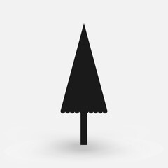 A simple black silhouette of an evergreen tree Clean universal icon is perfect for maps nature apps or simplified logos Vector