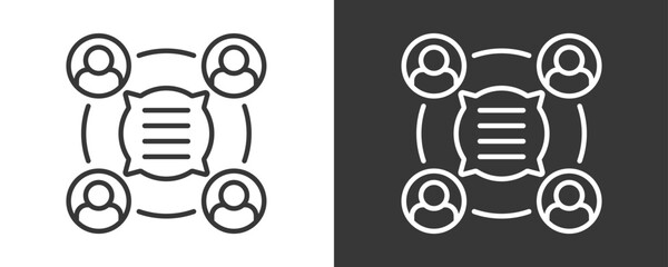 Interaction Icon Set Vector Collection Isolated In Black And White