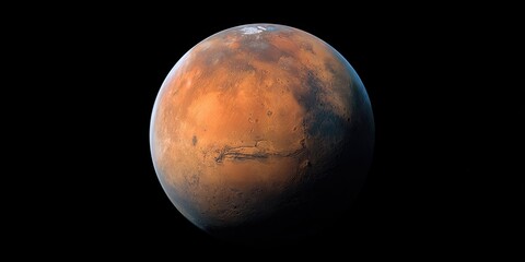 Obraz premium Red planet Mars in the darkness of space