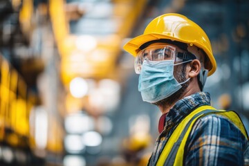 Prioritizing worker safety with protective gear in a warehouse setting during the day