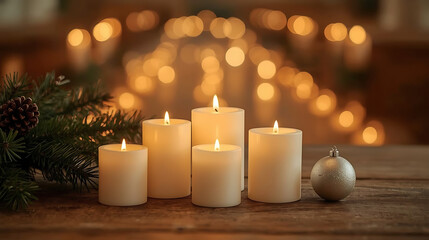 christmas eve candle in chruch