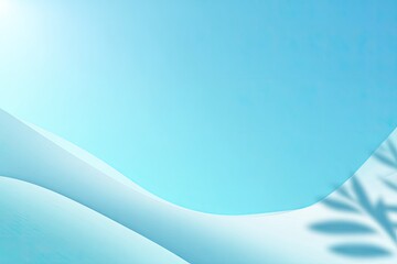 Gradient sky with wavy lines and leafy shadow