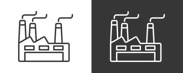 Industry Icon Set Vector Collection Isolated In Black And White