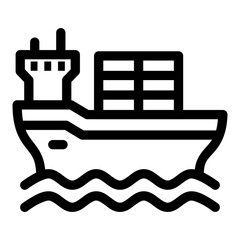 Cargo Ship Icon Water Transportation Symbol