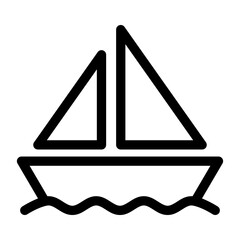 Sailboat Icon Water Transportation Symbol