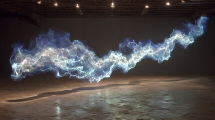 Abstract Swirling Blue Energy Cloud.