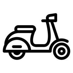 Side Scooter Icon Two-Wheeled Vehicle Line Style Icon