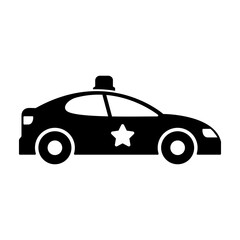 Police Car Icon Transportation Solid Style