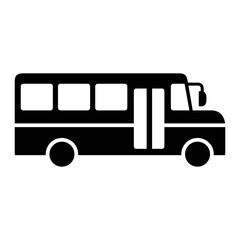 School Bus Icon Transportation Solid Style