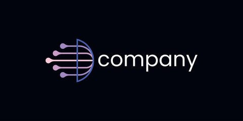 Modern Company Logo Digital Network High Speed  Symbol Template