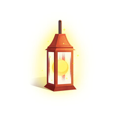 Glowing Decorative Lantern Illustration with Warm Light Effect