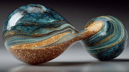 Artistic Glass Pipe with Swirling Colors.