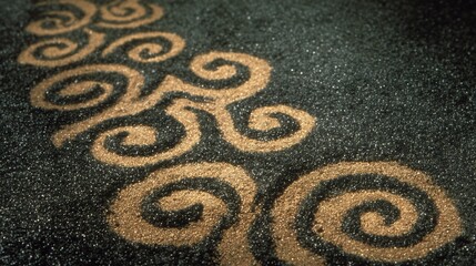 Celtic Spiral Pattern on Asphalt.
