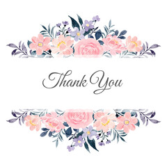 Soft Pink Watercolor Floral Greeting Card Template