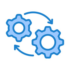 Process Flow Icon - Blue Style