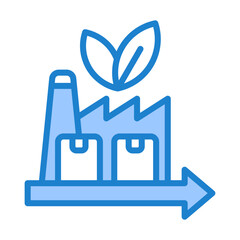 Obraz premium Sustainable Production Icon - Blue Style