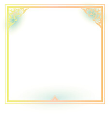 ゴージャスな豪華な正方形ゴールドフレーム装飾イラスト素材
