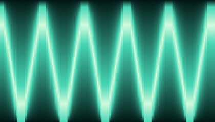 Abstract Neon Teal Zigzag Light Wave Pattern Background