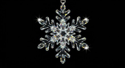 A beautiful Christmas snowflake on black background