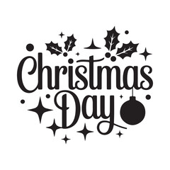 Elegant christmas day typography with festive decorations