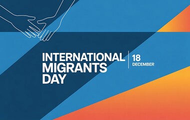 International Migrants Day with clasped hands graphic