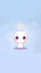 Cute Chibi Illustration with Stars
